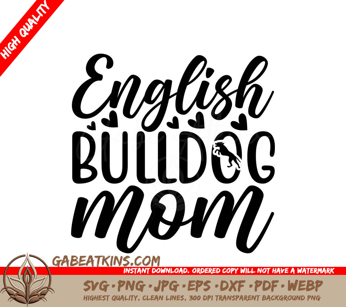 English Bulldog Mom SVG Design SVG