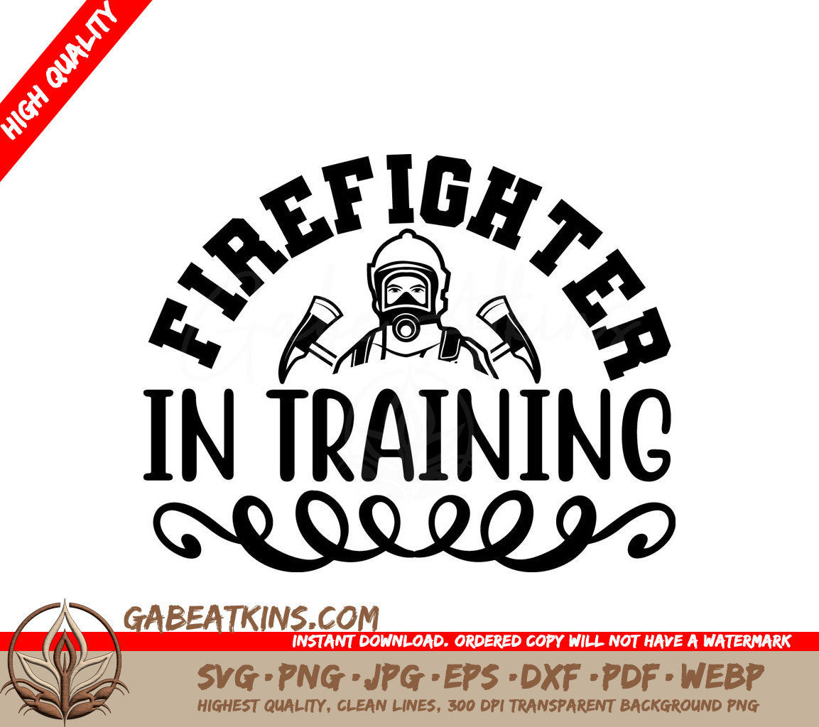 Firefighter in Training SVG Design SVG