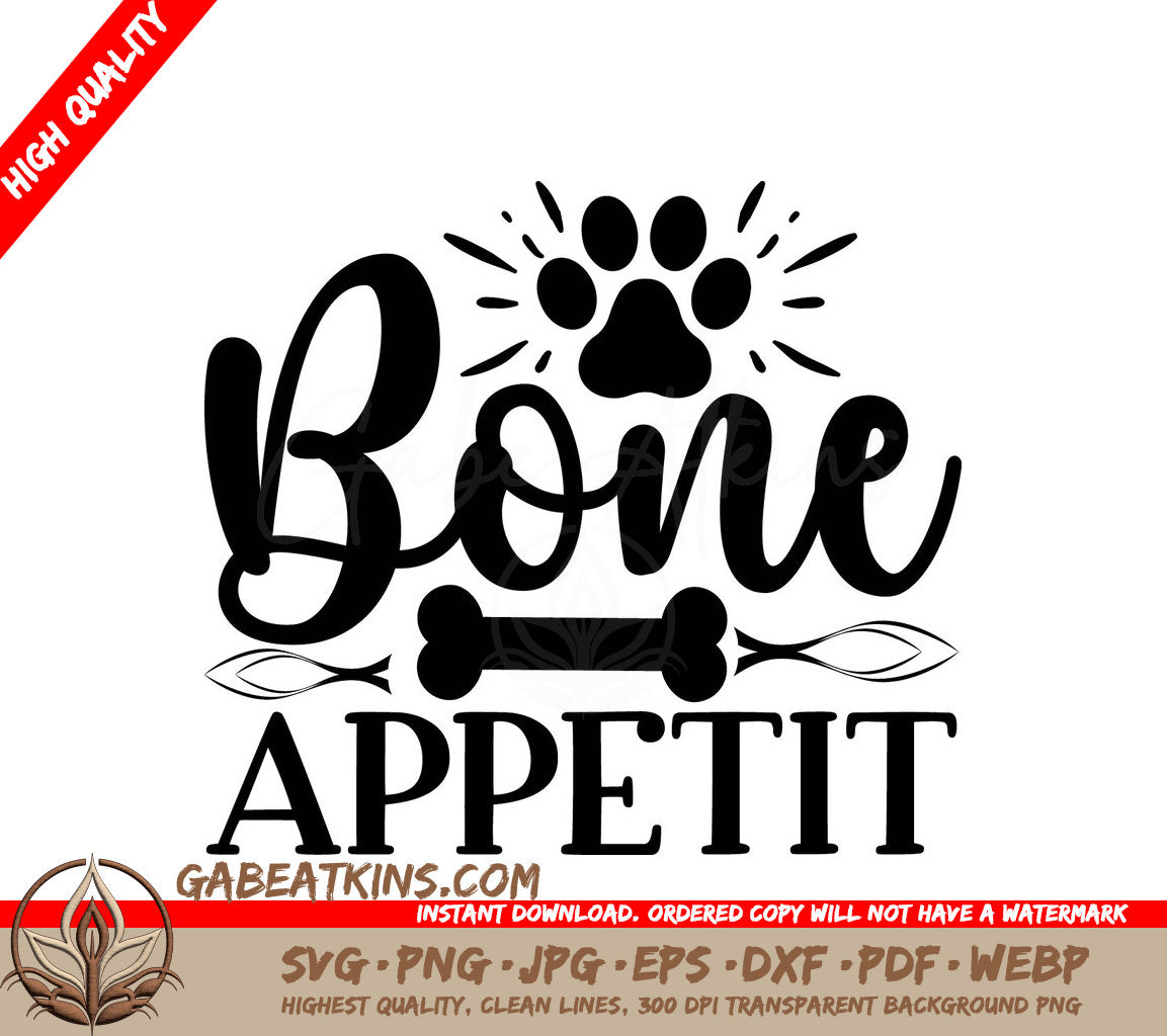 Bone Appetit Dog SVG Design SVG