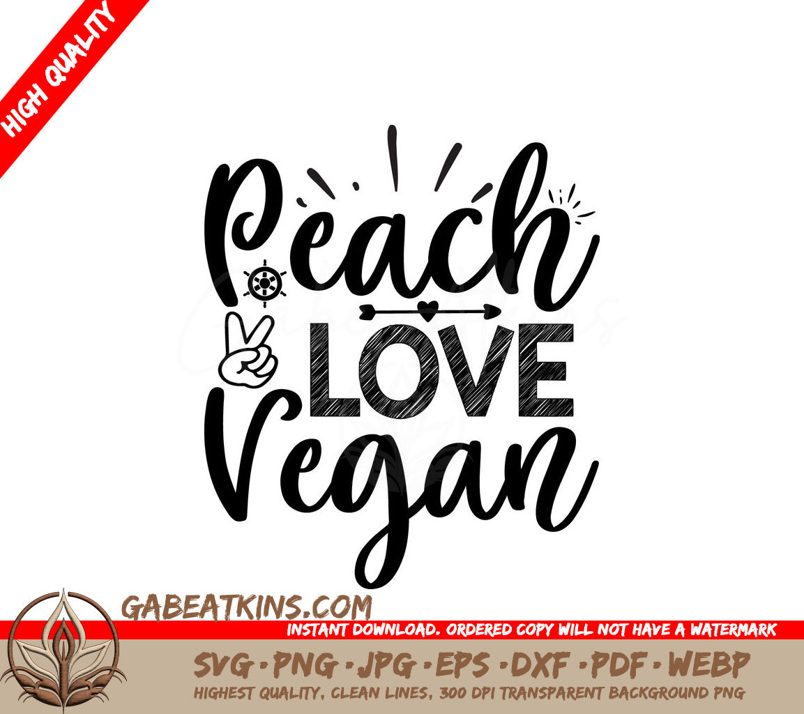 Peach Love Vegan SVG Design SVG