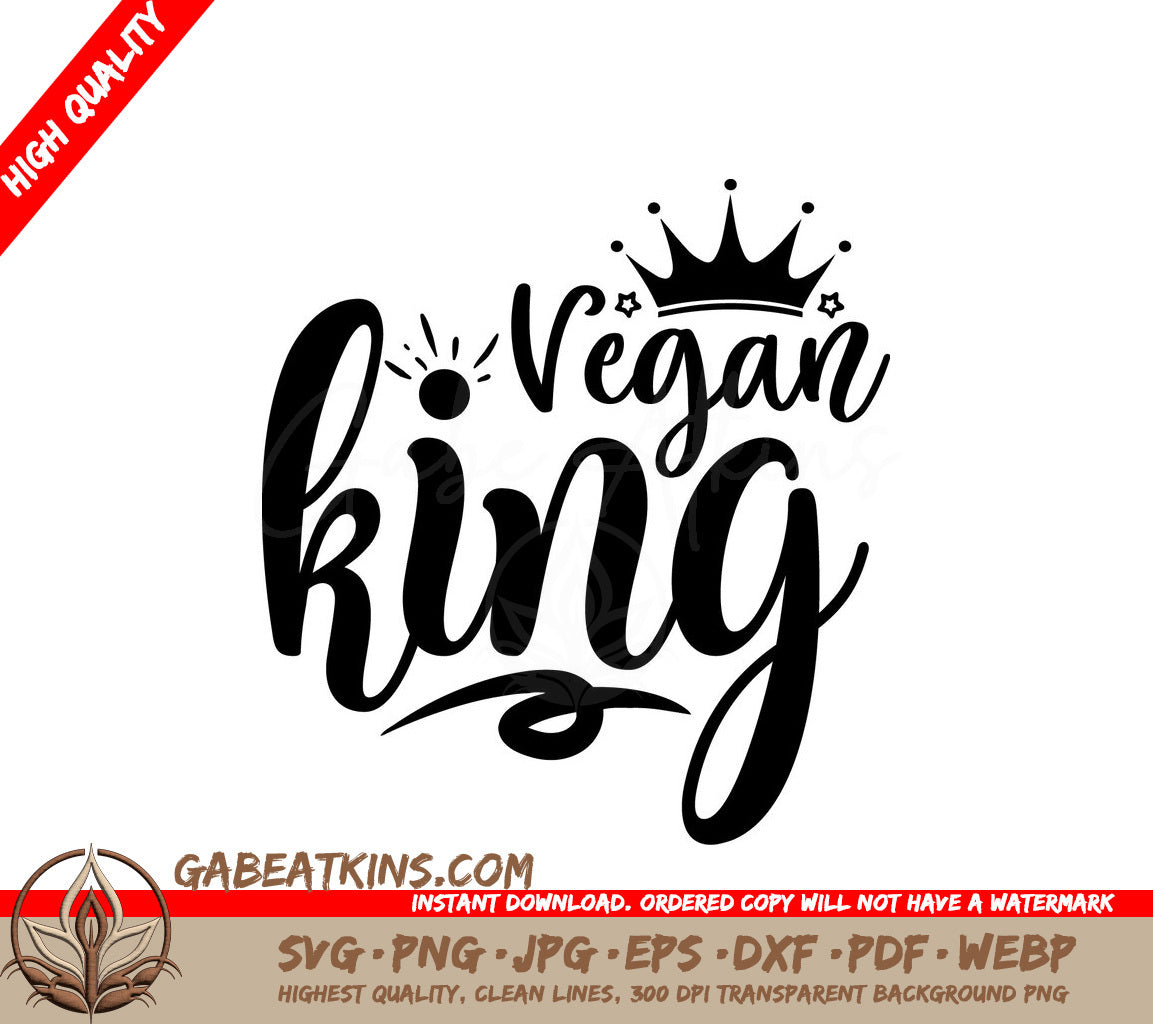 Vegan King Crown SVG SVG