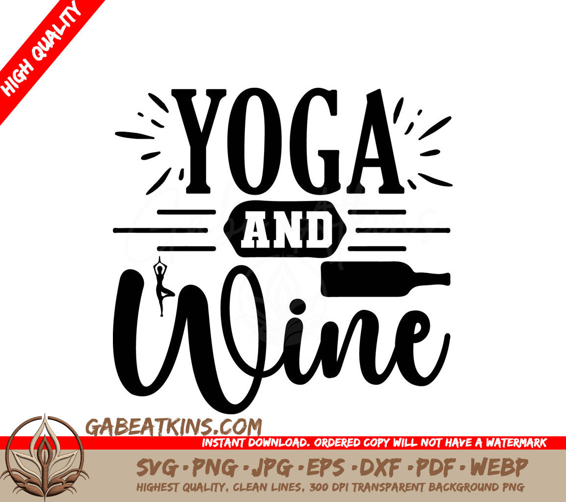 Yoga & Wine SVG Design SVG