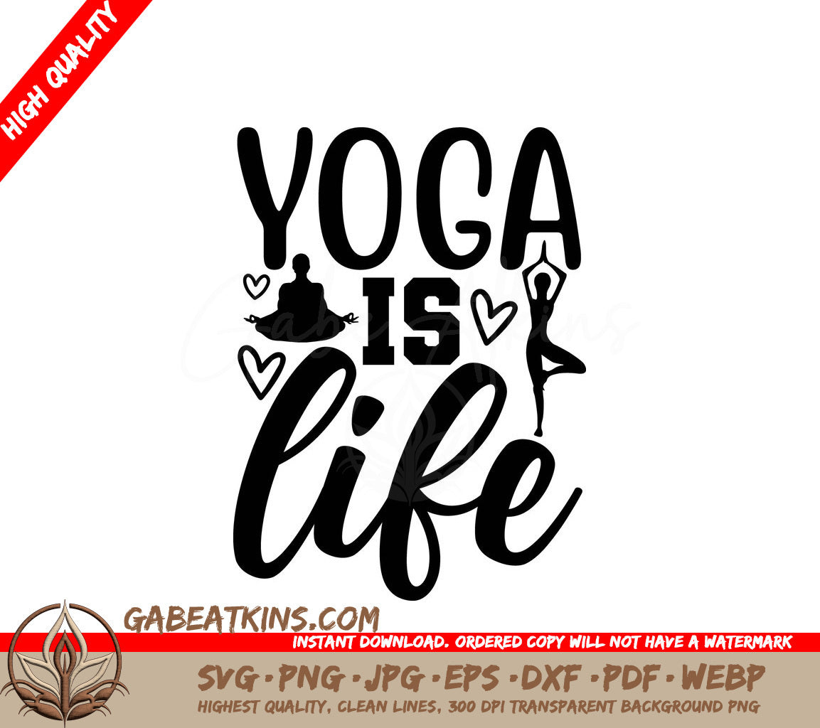 Yoga Is Life SVG Poster SVG