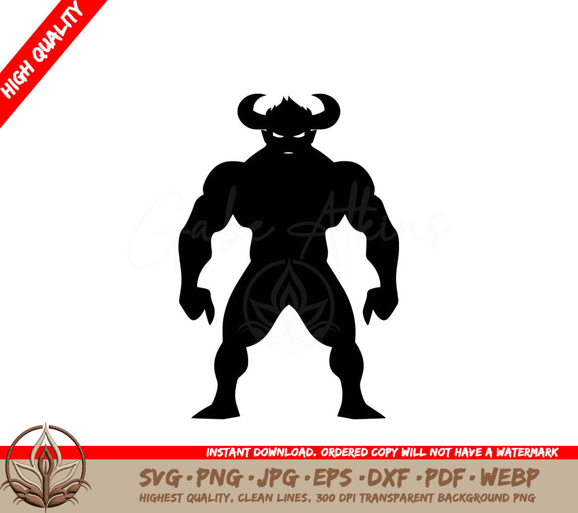 The Bull-Headed Beast - Digital Design File (SVG, PNG, JPG, AI, PDF, DXF, EPS, WebP) 
