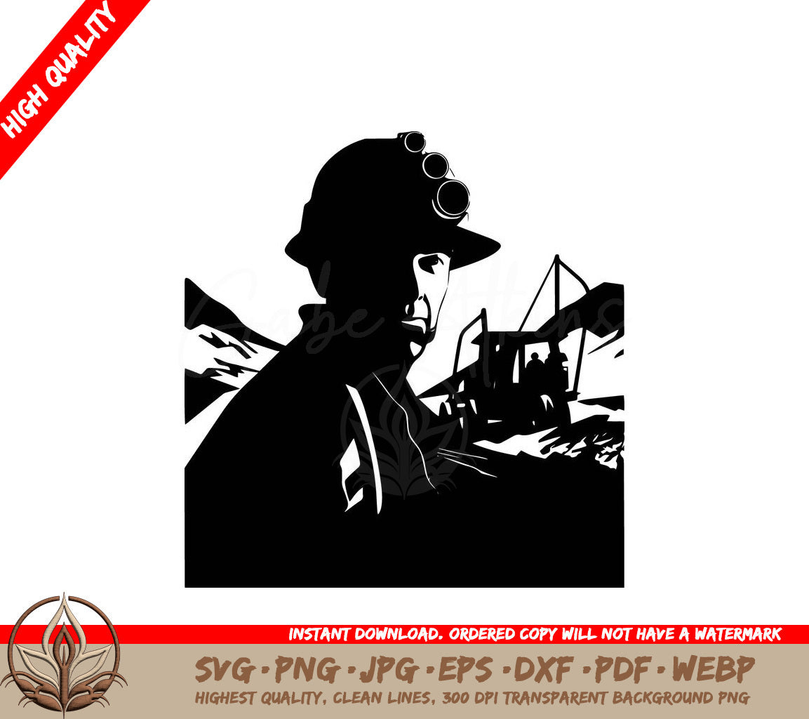 The Working Miner - Digital Design File (SVG, PNG, JPG, AI, PDF, DXF, EPS, WebP) 
