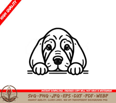 Thoughtful Bloodhound Pause SVG 
