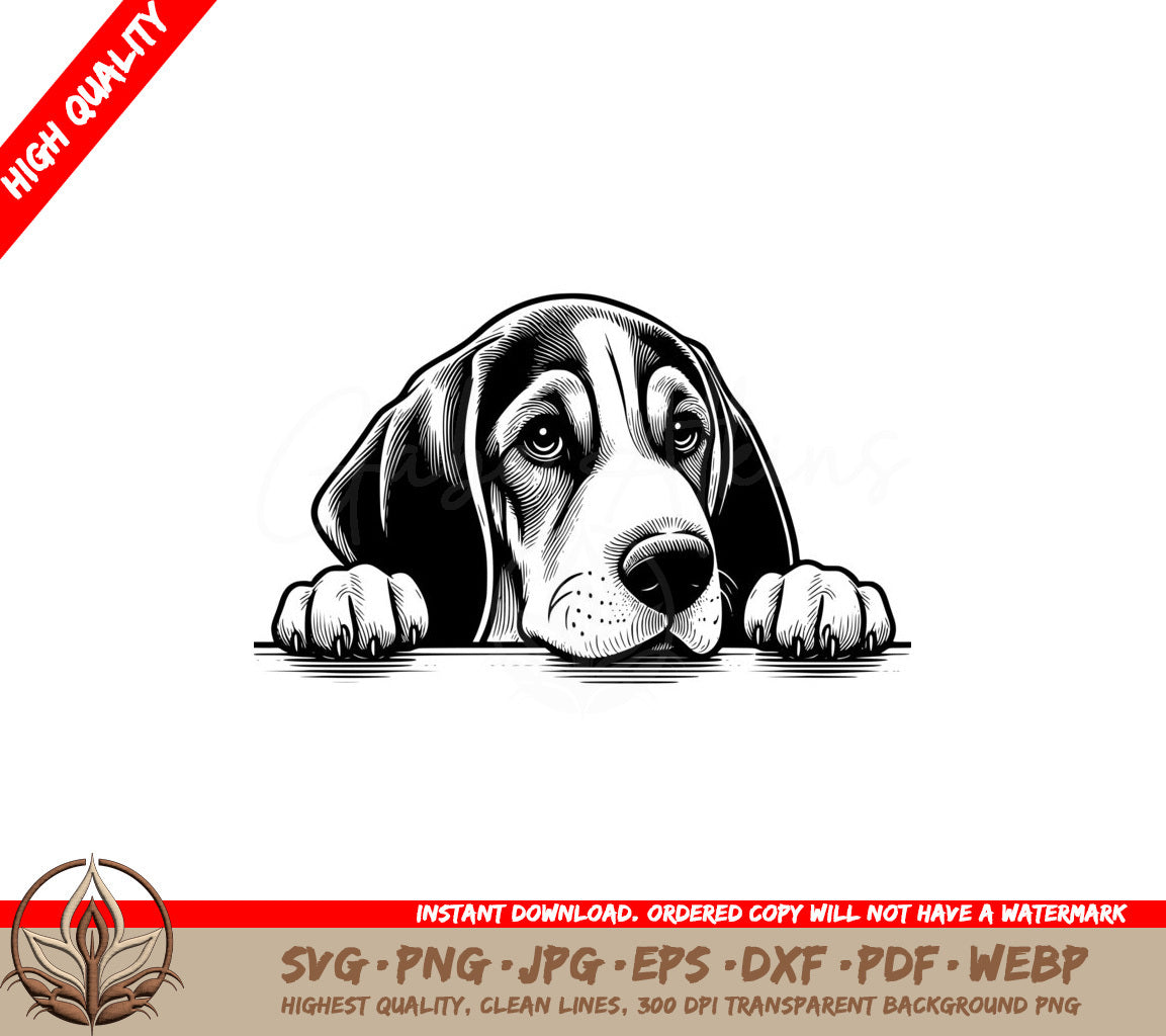 Thoughtful Bluetick Coonhound SVG 
