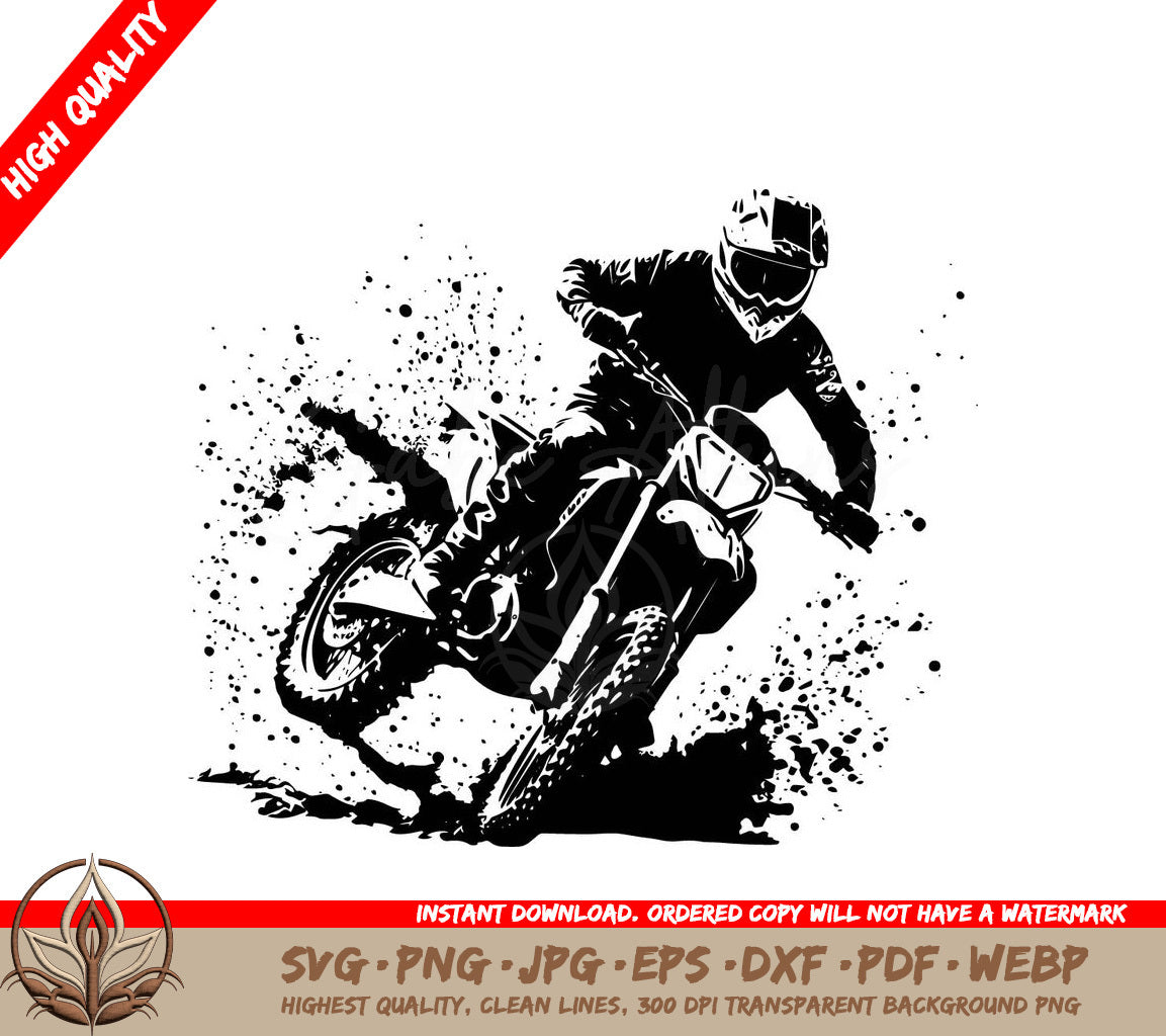 Thrill of Motocross - Digital Design in Multiple File Formats (SVG, PNG, JPG, AI, PDF, DXF, EPS, WebP) 
