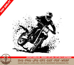 Thrill of Motocross - Digital Design in Multiple File Formats (SVG, PNG, JPG, AI, PDF, DXF, EPS, WebP) 
