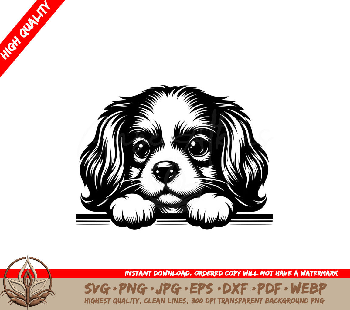 Tibetan Spaniel Peeking SVG PNG JPG AI PDF DXF EPS and WebP Digital Download 
