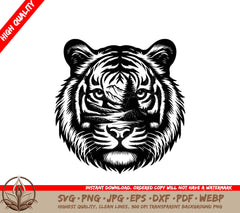 Tiger Nature Profile - Digital Download (SVG, PNG, JPG, AI, PDF, DXF, EPS, WebP) 
