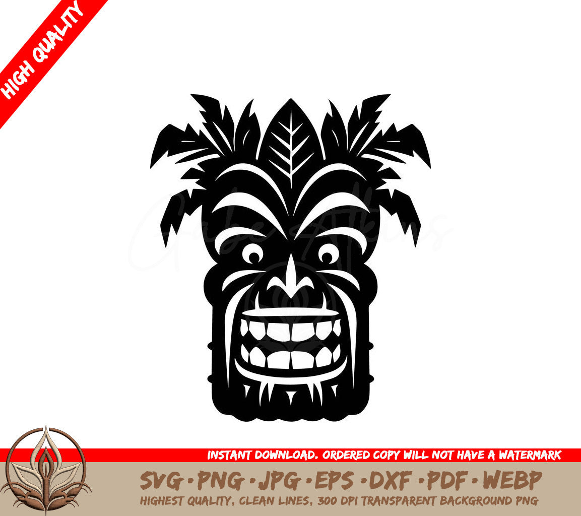 Tiki Digital Design File in 8 Formats (SVG, PNG, JPG, AI, PDF, DXF, EPS, WebP) 
