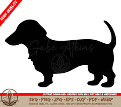 Tiny Dachshund Pup: Digital Design File (SVG, PNG, JPG, AI, PDF, DXF, EPS, WebP) 
