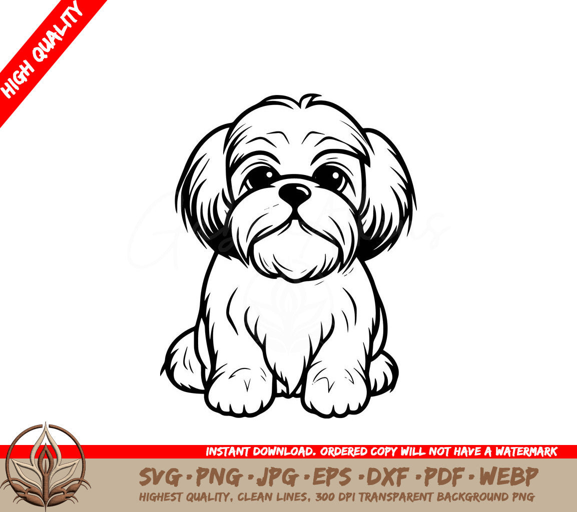 Tiny Shih Tzu Cut File in SVG, PNG, JPG, AI, PDF, DXF, EPS and WebP Formats 
