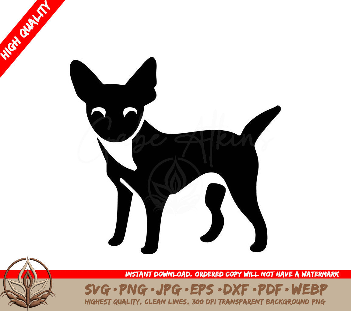 Tiny and Mighty Chihuahua Digital Design in Multiple File Formats 
