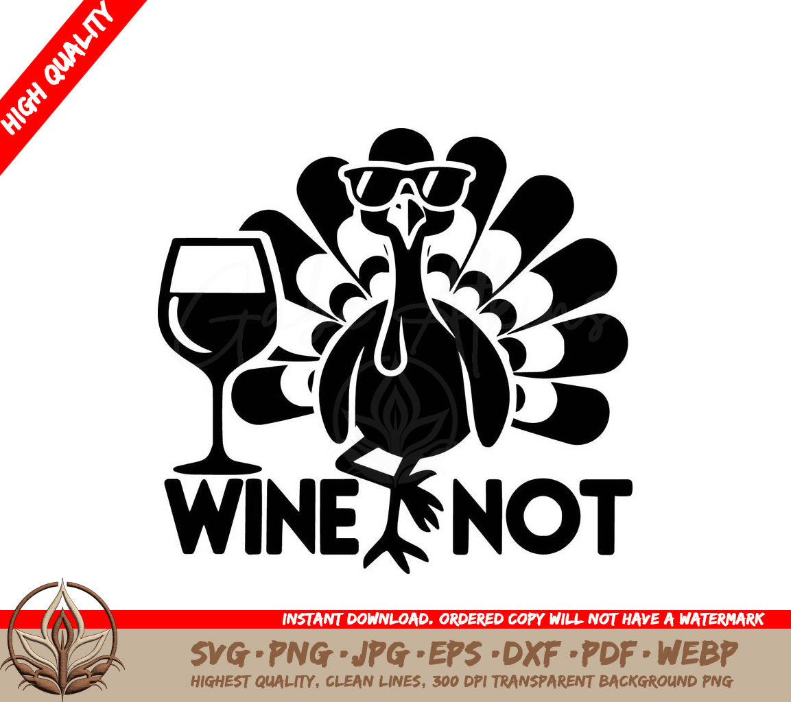 Tipsy Turkey - Digital Design Cut File in SVG, PNG, JPG, AI, PDF, DXF, EPS and WebP Formats 
