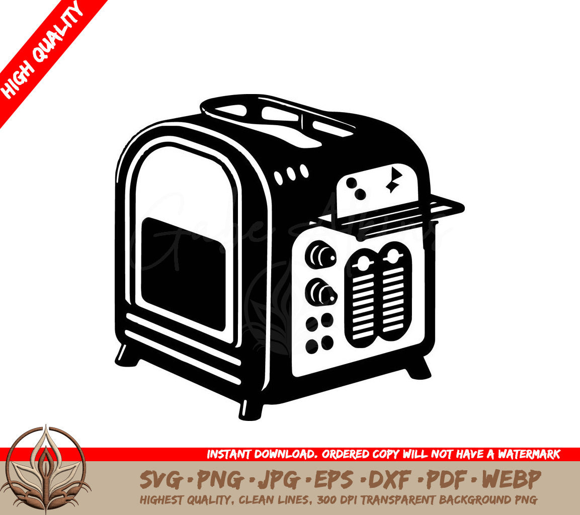 Toaster Digital Design Cut File in SVG, PNG, JPG, AI, PDF, DXF, EPS and WebP Formats 
