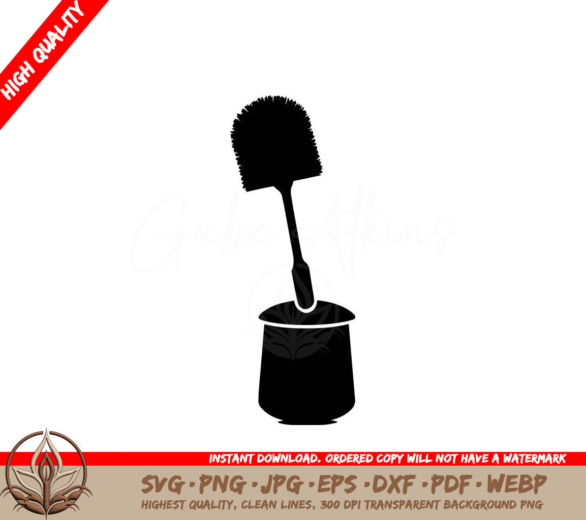 Toilet Brush Digital Design File (SVG, PNG, JPG, AI, PDF, DXF, EPS, WebP) 
