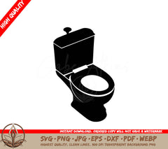 Toilet Digital Cut File in SVG, PNG, JPG, AI, PDF, DXF, EPS and WebP Formats 
