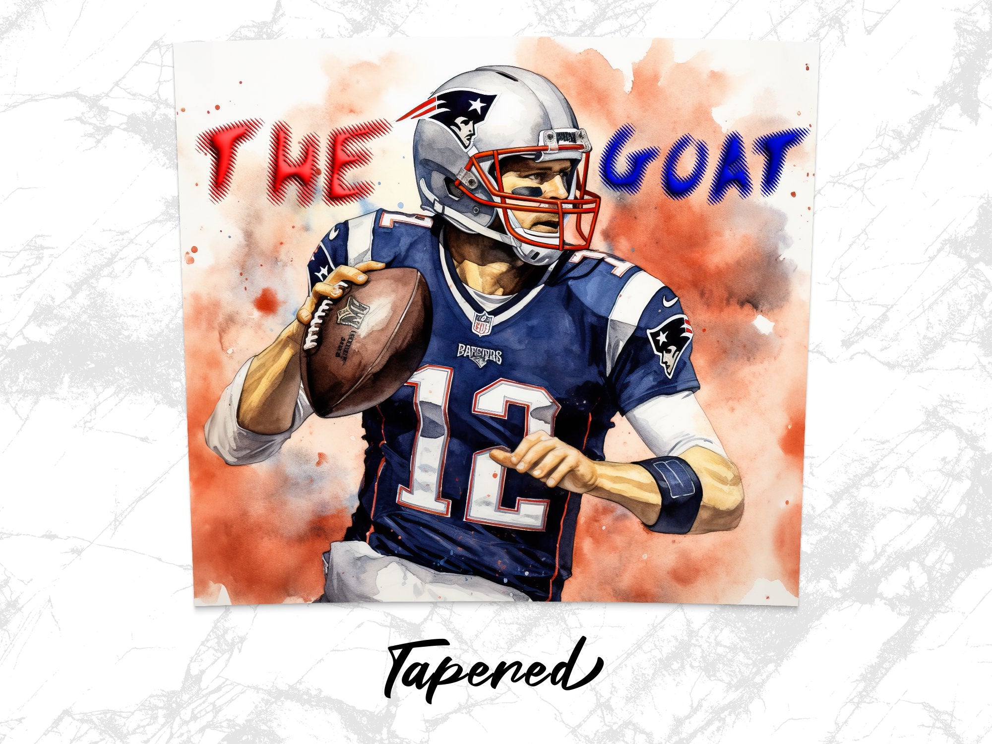 Tom Brady Tumbler Wrap - Featuring The GOAT Throwing a Football - For 20oz Skinny Tumblers