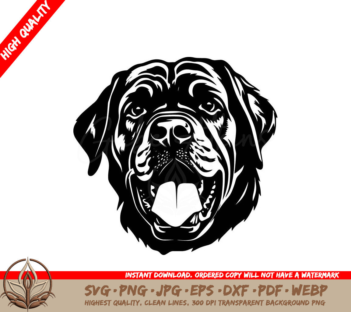 Tongue-Out Mastiff Digital Design in Multiple File Formats (SVG, PNG, JPG, AI, PDF, DXF, EPS, WebP) 
