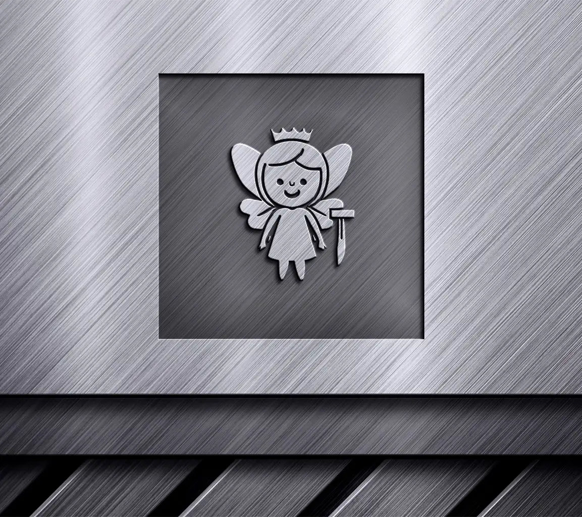 ## White Fairy with Wings & Crown SVG Minimalist Tooth Fairy Design Vector SVG