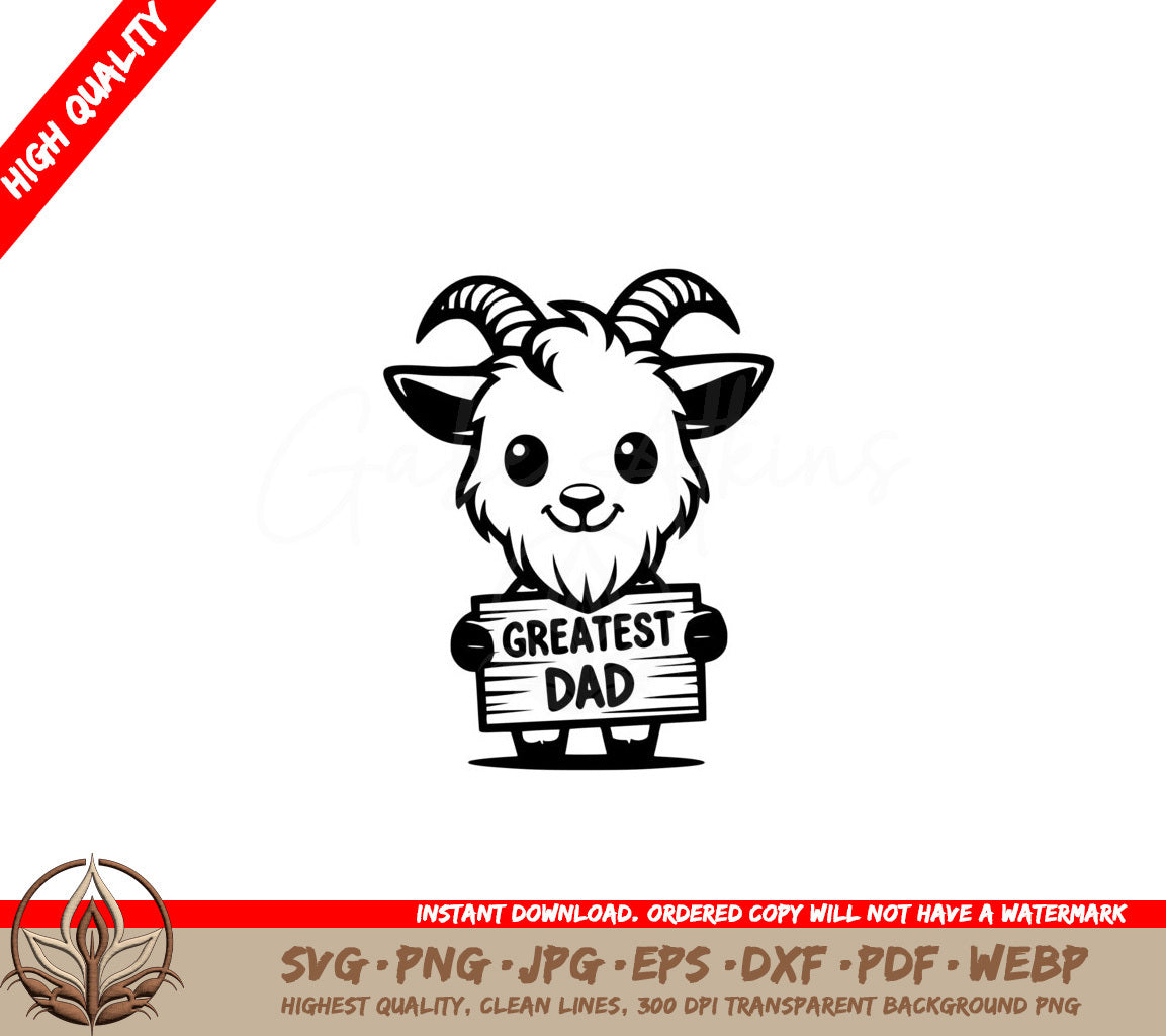 Top Dad Goat SVG Cut File  Dad SVG  Fathers Day SVG  Goat SVG  
