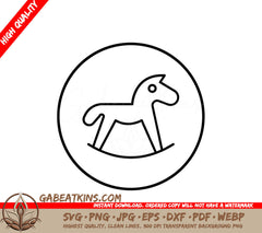  A Rocking Horse SVG - Toy Horse Vector Illustration SVG