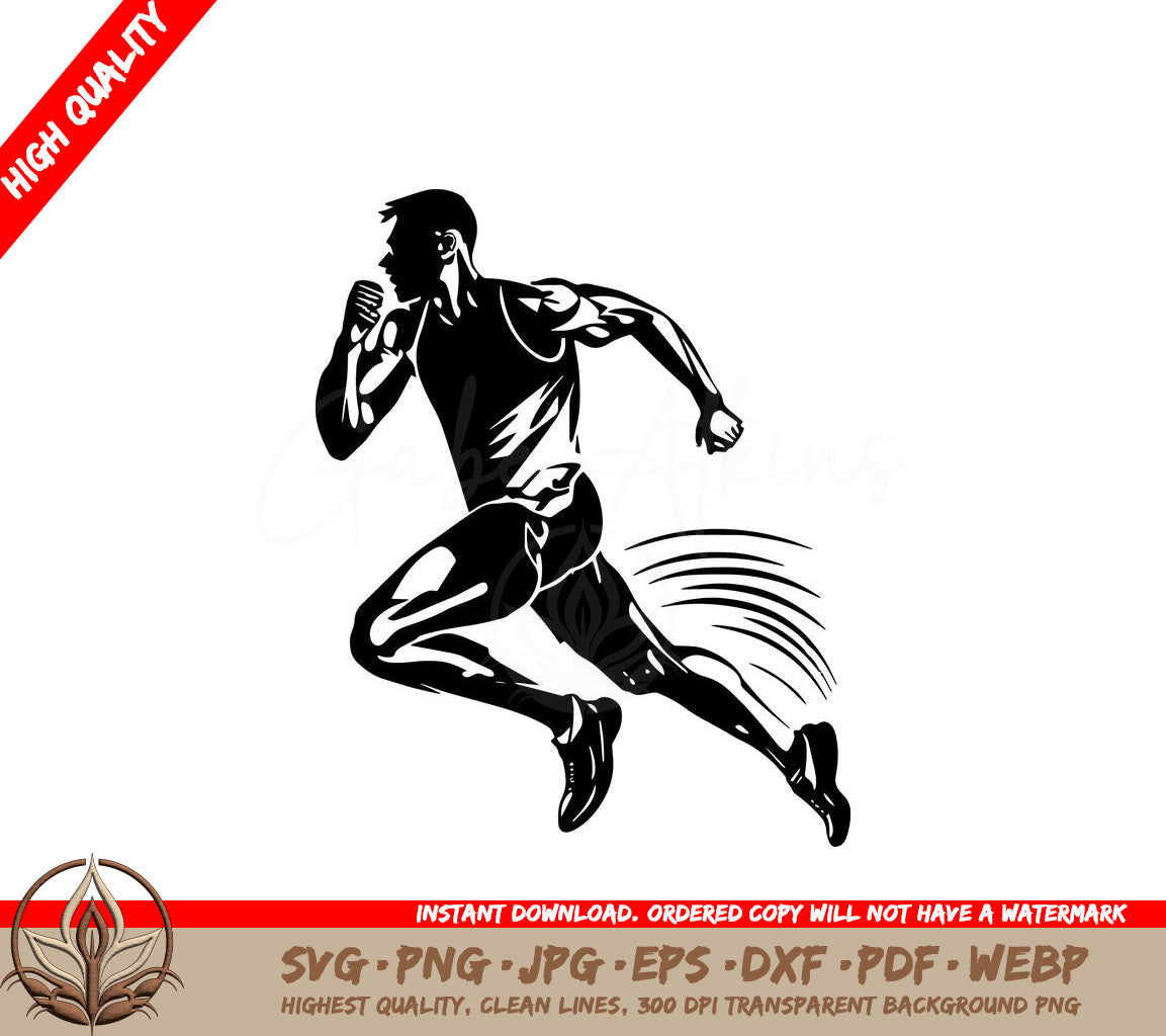 Track And Field Training Digital Design File (SVG, PNG, JPG, AI, PDF, DXF, EPS, WebP) 
