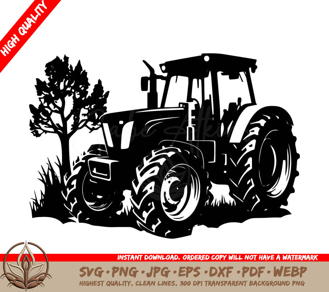 Tractor - Digital Design in Multiple File Formats (SVG, PNG, JPG, AI, PDF, DXF, EPS, WebP) 
