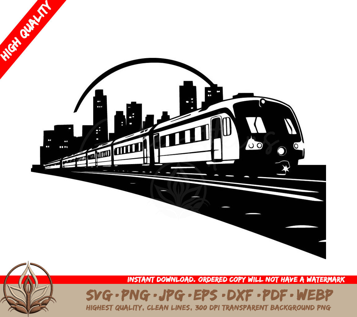 Train Journey Digital Artwork in SVG, PNG, JPG, AI, PDF, DXF, EPS  WebP Formats 
