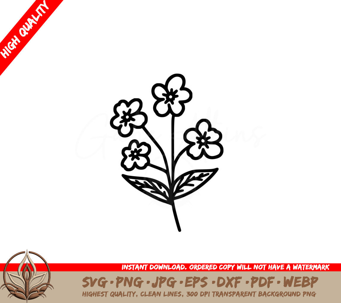 Tranquil Forget-me-not Digital Design SVG 
