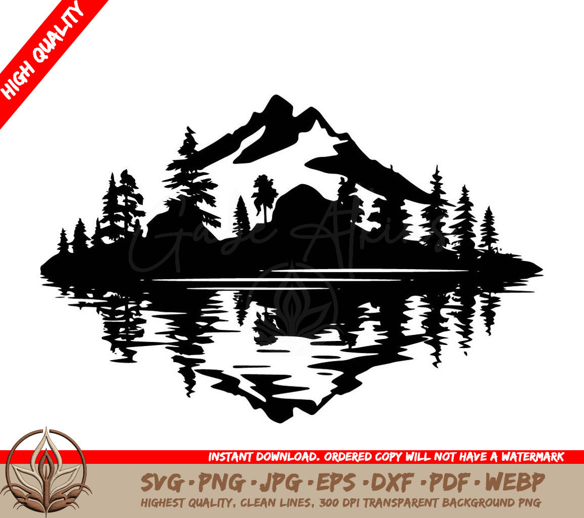 Tranquil Lake Landscape: Digital Download in Multiple File Formats 
