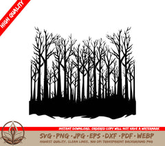 Tree Thicket Digital Design in SVG, PNG, JPG, AI, PDF, DXF, EPS  WebP Formats 
