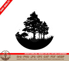 Tree in Valley Digital Design File (SVG, PNG, JPG, AI, PDF, DXF, EPS, WebP) 
