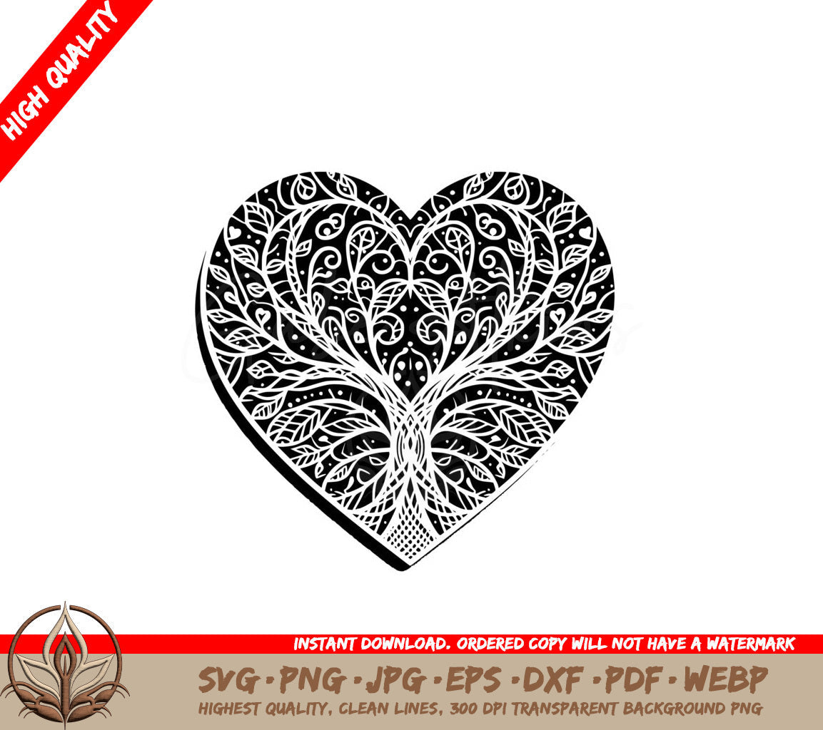 Tree of Love SVG PNG JPG AI PDF DXF EPS and WebP - Digital Download 
