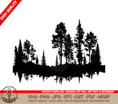 Treeline Horizon: Digital Design Cut File (SVG, PNG, JPG, AI, PDF, DXF, EPS, WebP) 
