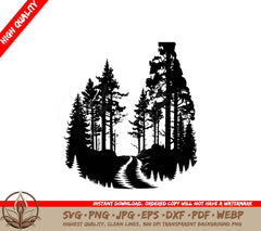 Treeline Trail Digital Design File (SVG, PNG, JPG, AI, PDF, DXF, EPS, WebP) 
