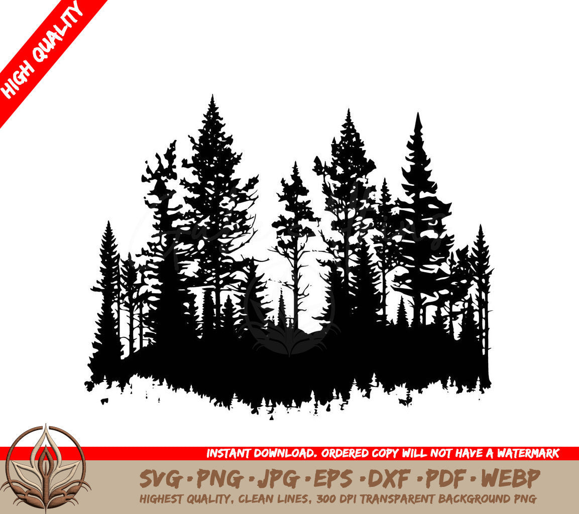 Treeline Wonders: Digital Design File (SVG, PNG, JPG, AI, PDF, DXF, EPS, WebP) 
