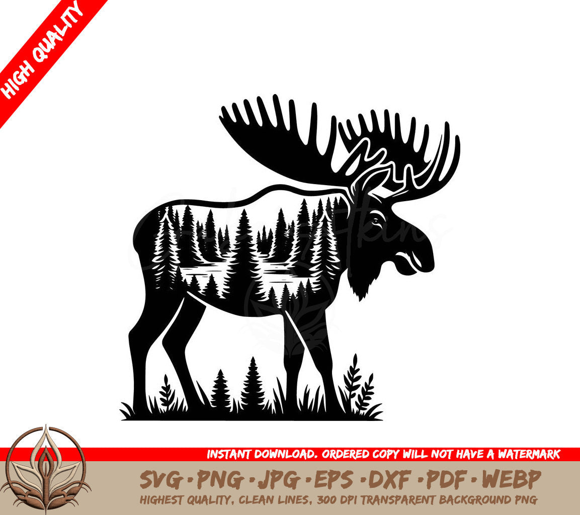 Treelined Wilderness Moose: Digital Design in Multiple File Formats 
