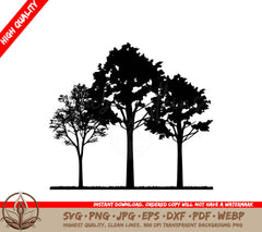 Trees Digital Design File in 8 Formats (SVG, PNG, JPG, AI, PDF, DXF, EPS, WebP) 
