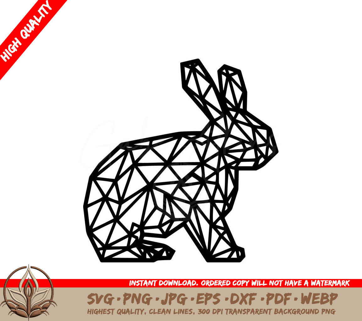 Triangle Rabbit - Digital Design in Multiple File Formats (SVG, PNG, JPG, AI, PDF, DXF, EPS, WebP) 
