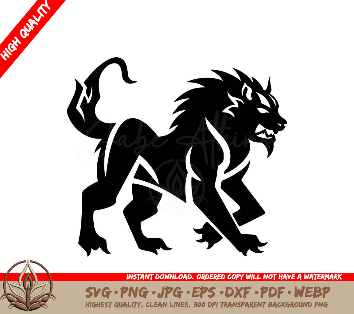 Tribal Chimera Digital Design File (SVG, PNG, JPG, AI, PDF, DXF, EPS, WebP) 
