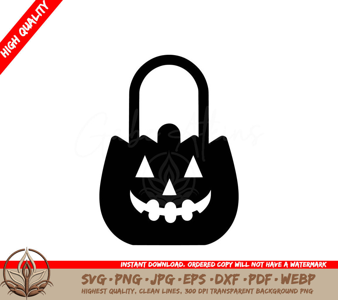 Trick-or-Treat Bag Digital Design File (SVG, PNG, JPG, AI, PDF, DXF, EPS, WebP) 
