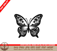 Tropical Winged Butterfly SVG PNG JPG AI PDF DXF EPS and WebP Digital Download 
