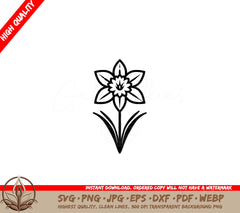 Trumpet Jonquil Blooming SVG PNG JPG AI PDF DXF EPS and WebP Digital Download 
