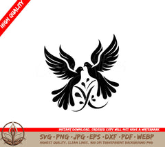 Twin Doves Unite SVG Cut File  Digital Download  
