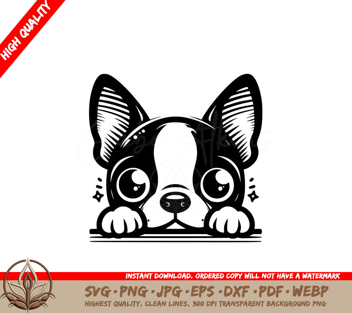 Twinkling Eyes Boston Terrier SVG 
