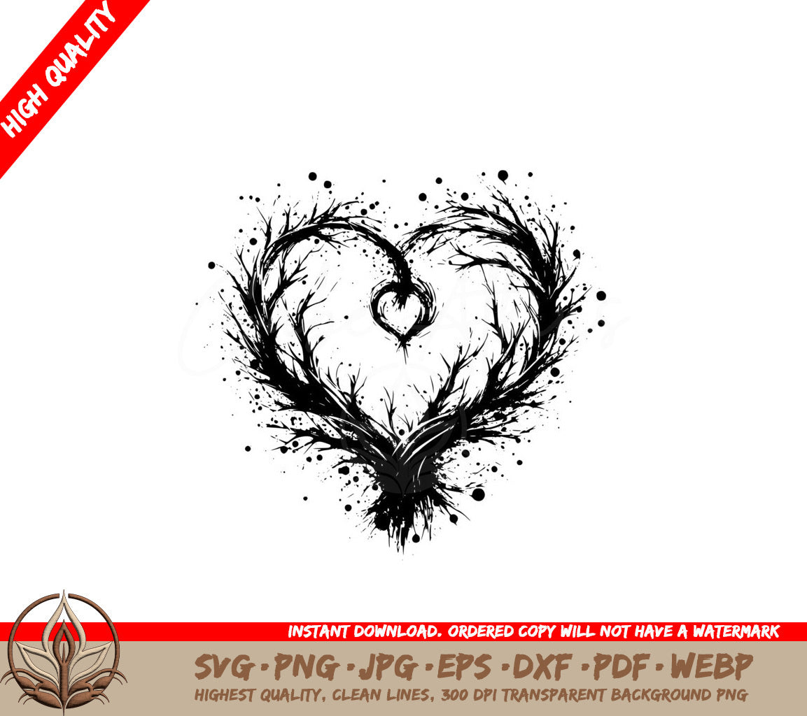 Twisted Branch Heart SVG Cut File 
