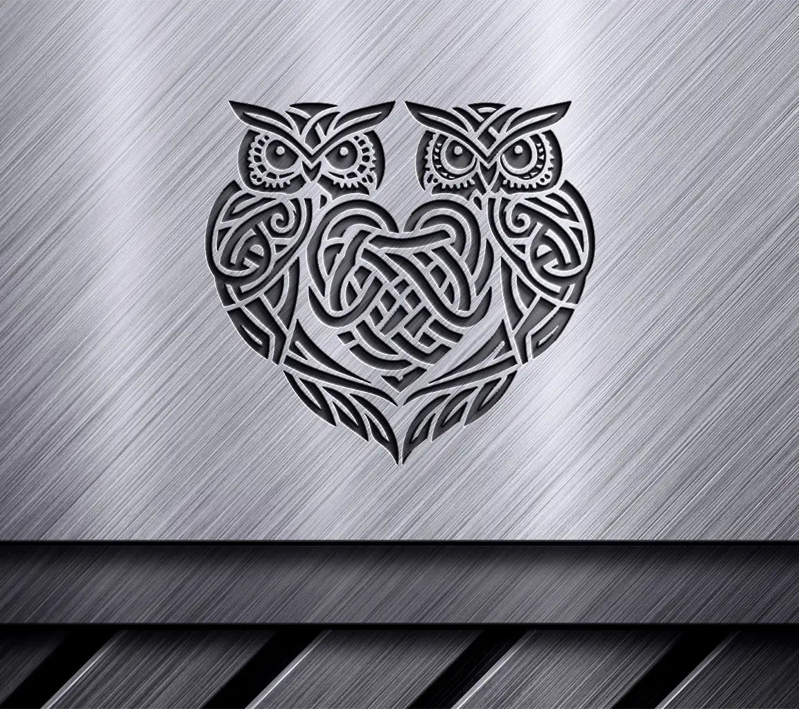 Celtic Owl Heart Love SVG -  Design SVG